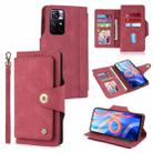 For Xiaomi Redmi Note 11 5G China POLA 9 Card-slot Oil Side Leather Phone Case(Red) - 1
