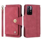 For Xiaomi Redmi Note 11 5G China POLA 9 Card-slot Oil Side Leather Phone Case(Red) - 2