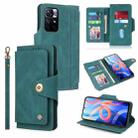 For Xiaomi Redmi Note 11 4G Foreign Version POLA 9 Card-slot Oil Side Leather Phone Case(Dark Green) - 1