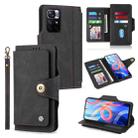 For Xiaomi Redmi Note 11 Pro 5G / 4G Foreign POLA 9 Card-slot Oil Side Leather Phone Case(Black) - 1