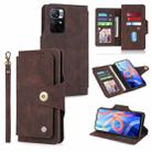 For Xiaomi Redmi Note 11 Pro 5G / 4G Foreign POLA 9 Card-slot Oil Side Leather Phone Case(Brown) - 1