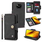 For Xiaomi Poco X3 NFC / X3 Pro POLA 9 Card-slot Oil Side Leather Phone Case(Black) - 1