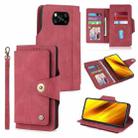 For Xiaomi Poco X3 NFC / X3 Pro POLA 9 Card-slot Oil Side Leather Phone Case(Red) - 1