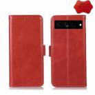 For Google Pixel 7 Pro 5G Crazy Horse Top Layer Cowhide Leather Phone Case(Red) - 1
