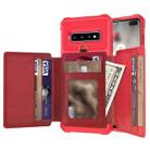 For Samsung Galaxy S10 10-Card Wallet Bag PU Back Phone Case(Red) - 1