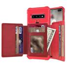 For Samsung Galaxy S10+ 10-Card Wallet Bag PU Back Phone Case(Red) - 1