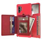 For Samsung Galaxy Note10 10-Card Wallet Bag PU Back Phone Case(Red) - 1