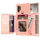 For Samsung Galaxy Note10 10-Card Wallet Bag PU Back Phone Case(Rose Gold) - 1