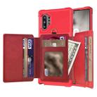 For Samsung Galaxy Note10+ 10-Card Wallet Bag PU Back Phone Case(Red) - 1