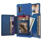 For Samsung Galaxy Note10+ 10-Card Wallet Bag PU Back Phone Case(Blue) - 1