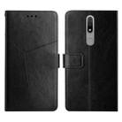 For Nokia 2.4 Y Stitching Horizontal Flip Leather Phone Case(Black) - 1