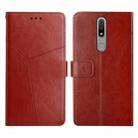 For Nokia 2.4 Y Stitching Horizontal Flip Leather Phone Case(Brown) - 1