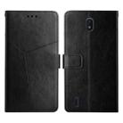 For Nokia C01 Plus Y Stitching Horizontal Flip Leather Phone Case(Black) - 1