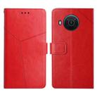 For Nokia X10 / X20 Y Stitching Horizontal Flip Leather Phone Case(Red) - 1