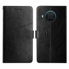 For Nokia X10 / X20 Y Stitching Horizontal Flip Leather Phone Case(Black) - 1