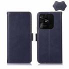For Xiaomi Redmi 10C / 10 India Crazy Horse Top Layer Cowhide Leather Phone Case(Blue) - 1