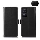 For Xiaomi Redmi K40S Crazy Horse Top Layer Cowhide Leather Phone Case(Black) - 1