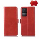 For Xiaomi Redmi K50 / K50 Pro Crazy Horse Top Layer Cowhide Leather Phone Case(Red) - 1