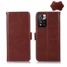 For Xiaomi Redmi Note 11 Pro 4G / 5G Global Crazy Horse Top Layer Cowhide Leather Phone Case(Brown) - 1