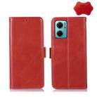 For Xiaomi Redmi Note 11E / 10 5G Crazy Horse Top Layer Cowhide Leather Phone Case(Red) - 1