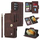 For Samsung Galaxy S22 5G POLA 9 Card-slot Oil Side Leather Phone Case(Brown) - 1