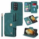 For Samsung Galaxy S22+ 5G POLA 9 Card-slot Oil Side Leather Phone Case(Dark Green) - 1