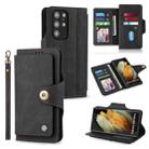 For Samsung Galaxy S22 Ultra 5G POLA 9 Card-slot Oil Side Leather Phone Case(Black) - 1