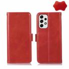 For Samsung Galaxy A33 5G Crazy Horse Top Layer Cowhide Leather Phone Case(Red) - 1