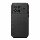 For vivo X Note Wood Texture PU Phone Case(Black) - 1