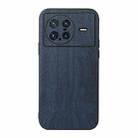 For vivo X Note Wood Texture PU Phone Case(Blue) - 1