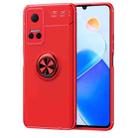 For Honor Play 6T Metal Ring Holder 360 Degree Rotating TPU Phone Case(Red) - 1