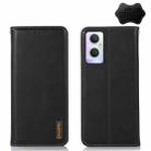 For OPPO A96 5G CN Version / Reno7 Z 5G KHAZNEH Nappa Top Layer Cowhide Leather Phone Case(Black) - 1