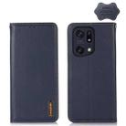 For OPPO Find X5 Pro 5G KHAZNEH Nappa Top Layer Cowhide Leather Phone Case(Blue) - 1