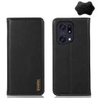 For OPPO Find X5 Pro 5G KHAZNEH Nappa Top Layer Cowhide Leather Phone Case(Black) - 1