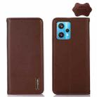 For OPPO Realme 9 Pro+ KHAZNEH Nappa Top Layer Cowhide Leather Phone Case(Brown) - 1