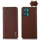 For OPPO Realme 9 Pro KHAZNEH Nappa Top Layer Cowhide Leather Phone Case(Brown) - 1