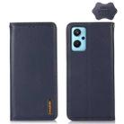 For OPPO Realme 9i/A36 4G/A76 4G/A96 4G KHAZNEH Nappa Top Layer Cowhide Leather Phone Case(Blue) - 1