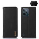 For OPPO Realme C31 4G KHAZNEH Nappa Top Layer Cowhide Leather Phone Case(Black) - 1