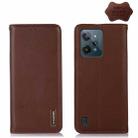 For OPPO Realme C31 4G KHAZNEH Nappa Top Layer Cowhide Leather Phone Case(Brown) - 1