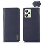 For OPPO Realme C35 4G KHAZNEH Nappa Top Layer Cowhide Leather Phone Case(Blue) - 1