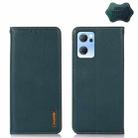 For OPPO Reno7 5G CN Version KHAZNEH Nappa Top Layer Cowhide Leather Phone Case(Green) - 1