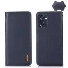 For OPPO Reno7 SE 5G KHAZNEH Nappa Top Layer Cowhide Leather Phone Case(Blue) - 1
