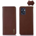 For OPPO Reno7 SE 5G KHAZNEH Nappa Top Layer Cowhide Leather Phone Case(Brown) - 1