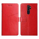 For OPPO A9 2020 Y Stitching Horizontal Flip Leather Phone Case(Red) - 1