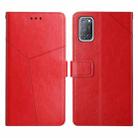 For OPPO A92 / A52 Y Stitching Horizontal Flip Leather Phone Case(Red) - 1