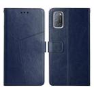 For OPPO A92 / A52 Y Stitching Horizontal Flip Leather Phone Case(Blue) - 1