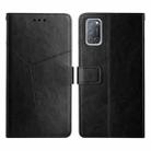 For OPPO A92 / A52 Y Stitching Horizontal Flip Leather Phone Case(Black) - 1