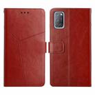 For OPPO A92 / A52 Y Stitching Horizontal Flip Leather Phone Case(Brown) - 1