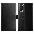 For OPPO A54 / A16 4G Y Stitching Horizontal Flip Leather Phone Case(Black) - 1