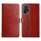 For OPPO A54 / A16 4G Y Stitching Horizontal Flip Leather Phone Case(Brown) - 1